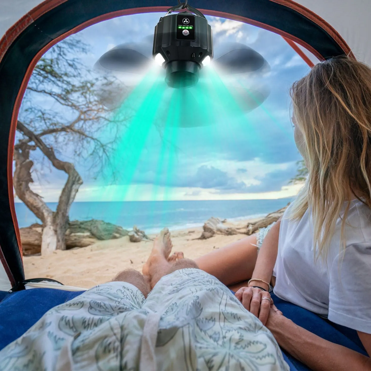 CampGlow 3-in-1 Tent Fan Lantern & Power Bank (5200mAh / 10400mAh)