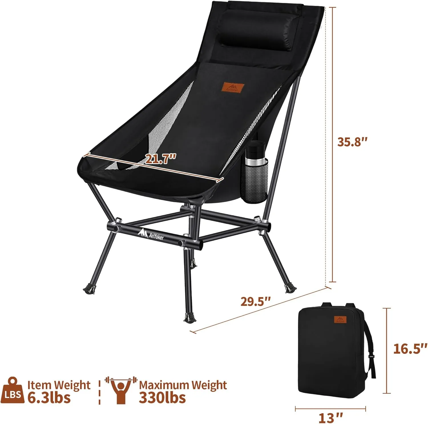 Camping Chair, Compact Backpacking Chair, Portable Folding Chair, Beach Chair with Side Pocket and headrest, Lightweight Hiking 188ZZ-SJB (Green 2 Pack)