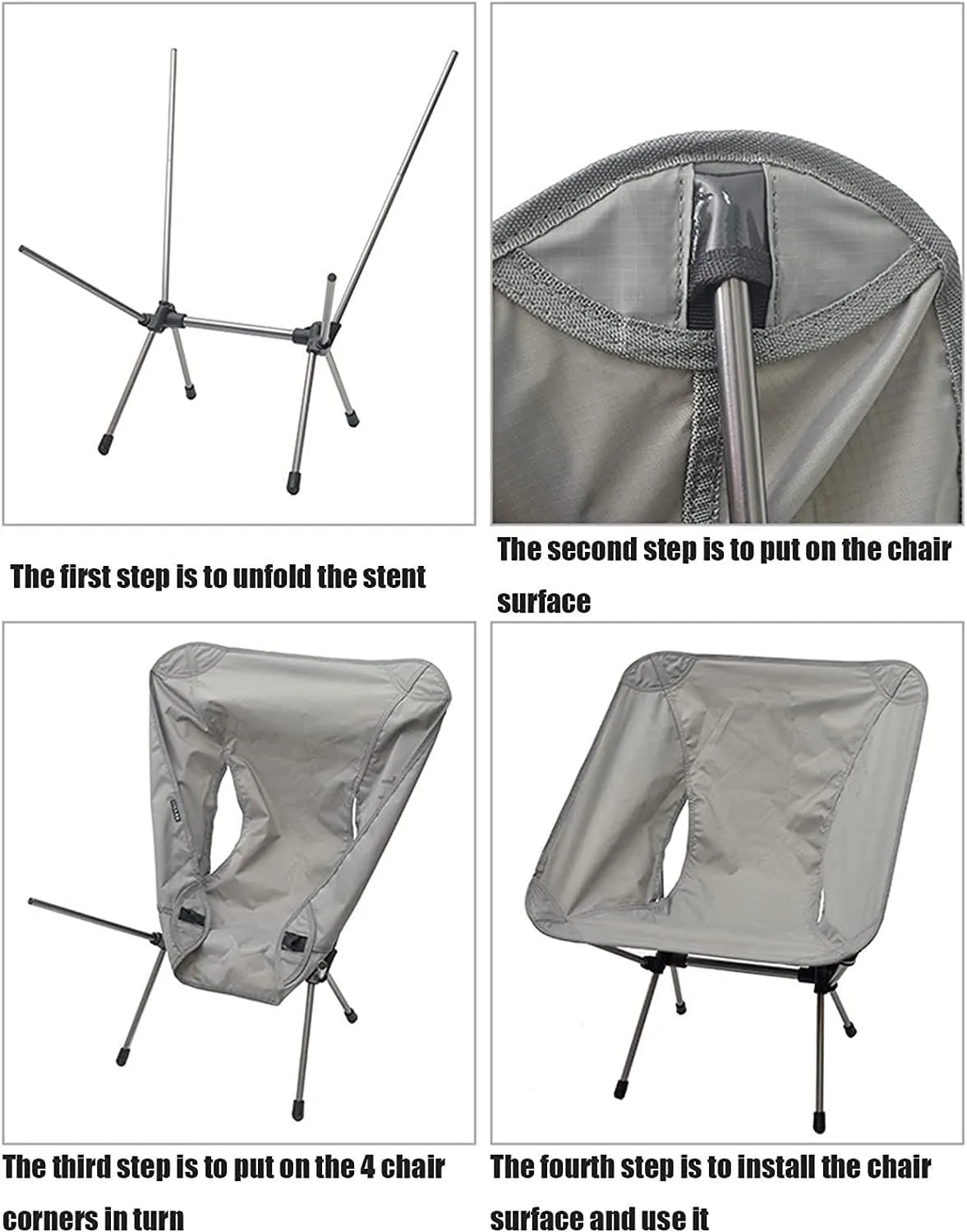 Camping Chair Outdoor Ultra-Light Aluminum Alloy Folding Chair Backrest Chair Fishing Barbecue Self-Driving Seat Stool Portable Folding Chair (A One Size)