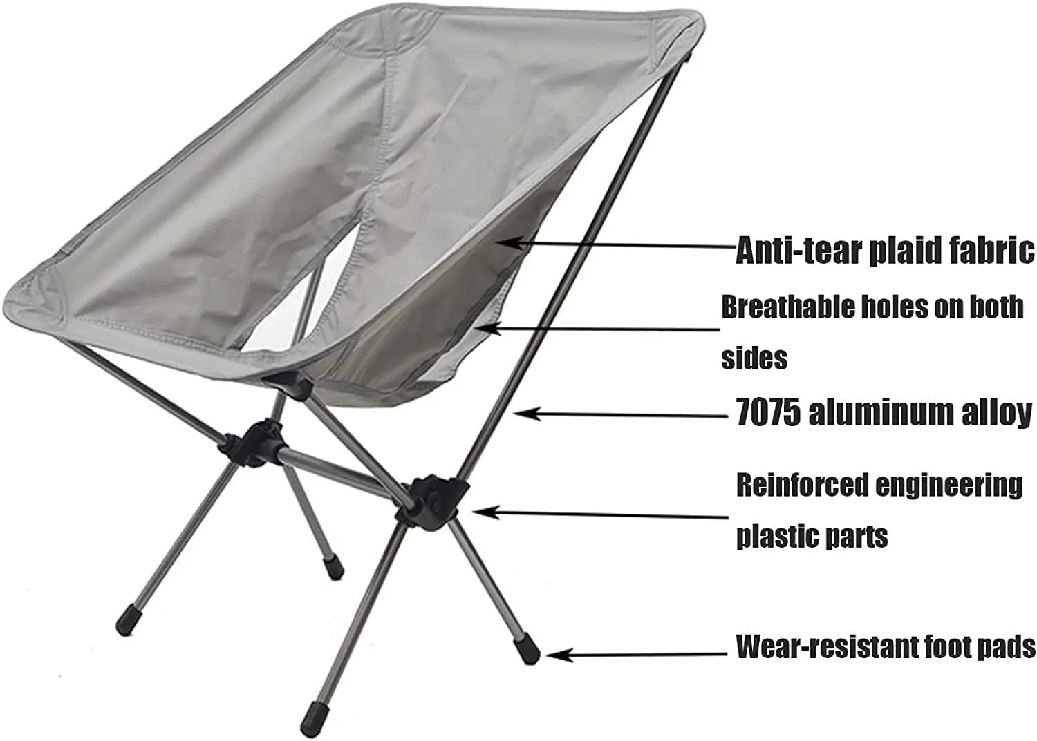 Camping Chair Outdoor Ultra-Light Aluminum Alloy Folding Chair Backrest Chair Fishing Barbecue Self-Driving Seat Stool Portable Folding Chair (A One Size)