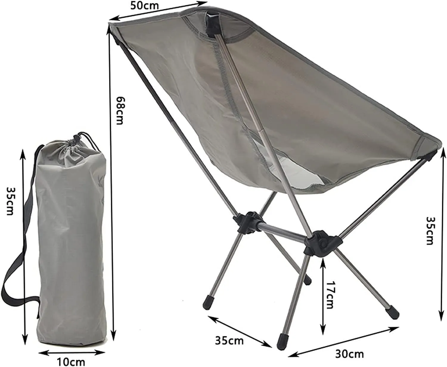 Camping Chair Outdoor Ultra-Light Aluminum Alloy Folding Chair Backrest Chair Fishing Barbecue Self-Driving Seat Stool Portable Folding Chair (A One Size)