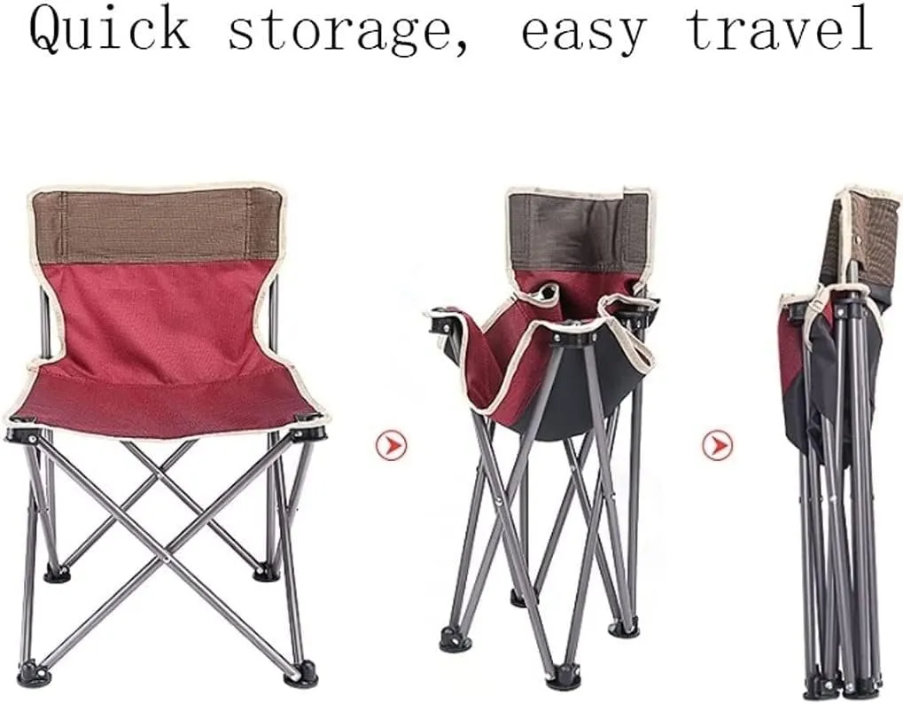 Camping Chair Padded Camping Chairs Outdoor Folding Chair Lightweight Portable Fishing Stool Beach Chair Folding Chair (Rosso One Size)