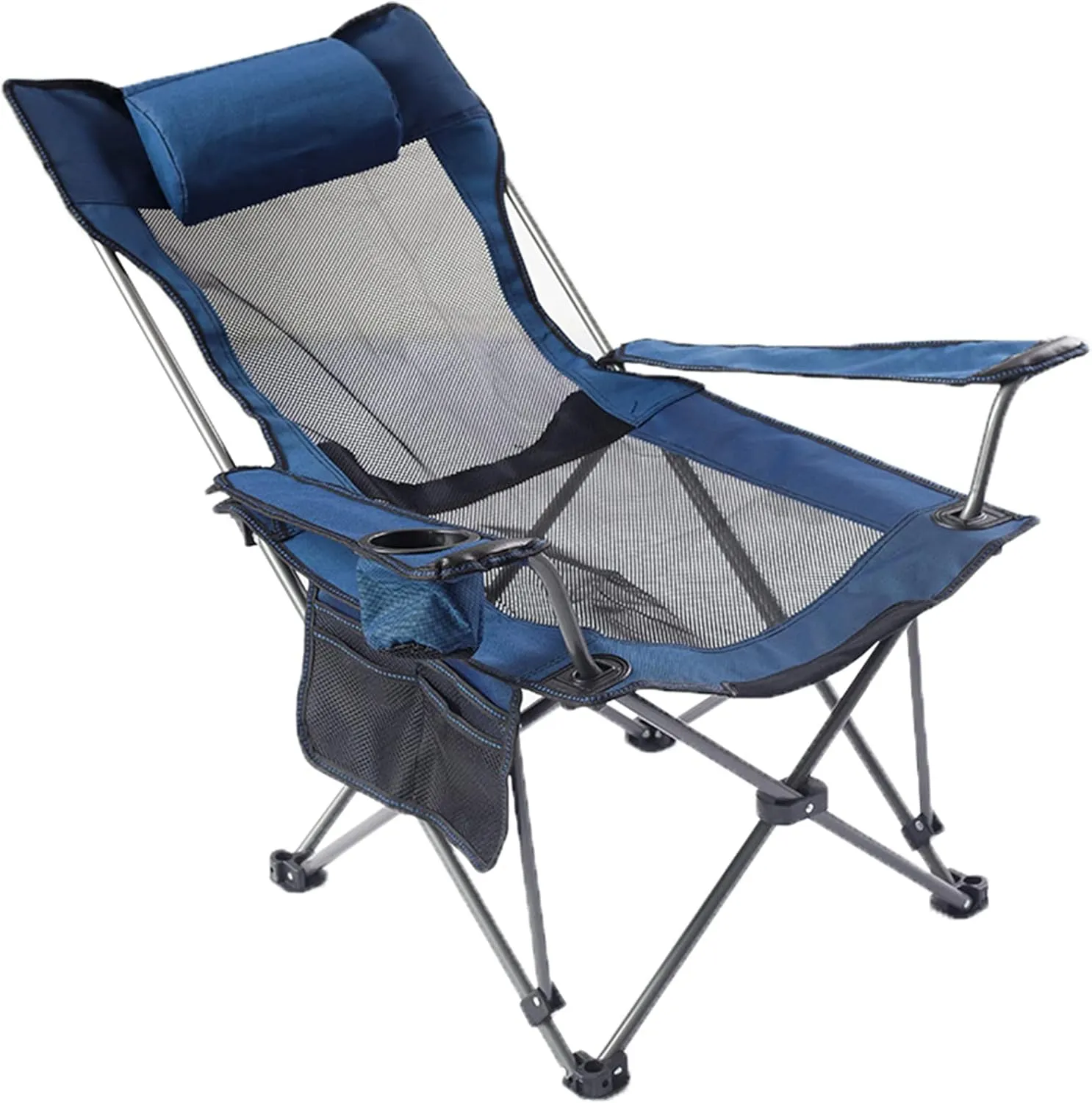Camping Chair Recliner Portable, Beach Chairs Height Folding Lightweight, Comfortable Camping Chairs, for Camping, Hiking Fishing,B