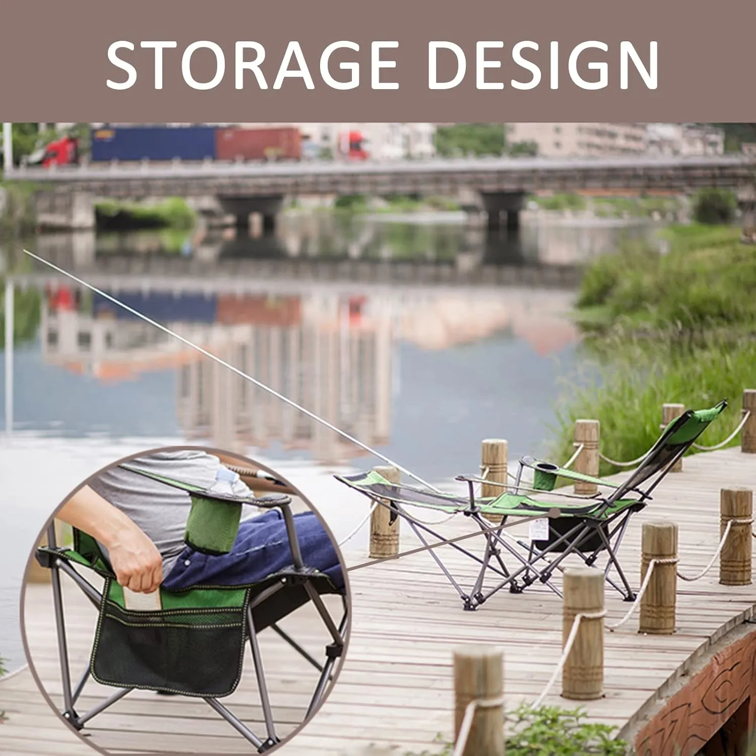 Camping Chair Recliner Portable, Beach Chairs Height Folding Lightweight, Comfortable Camping Chairs, for Camping, Hiking Fishing,B