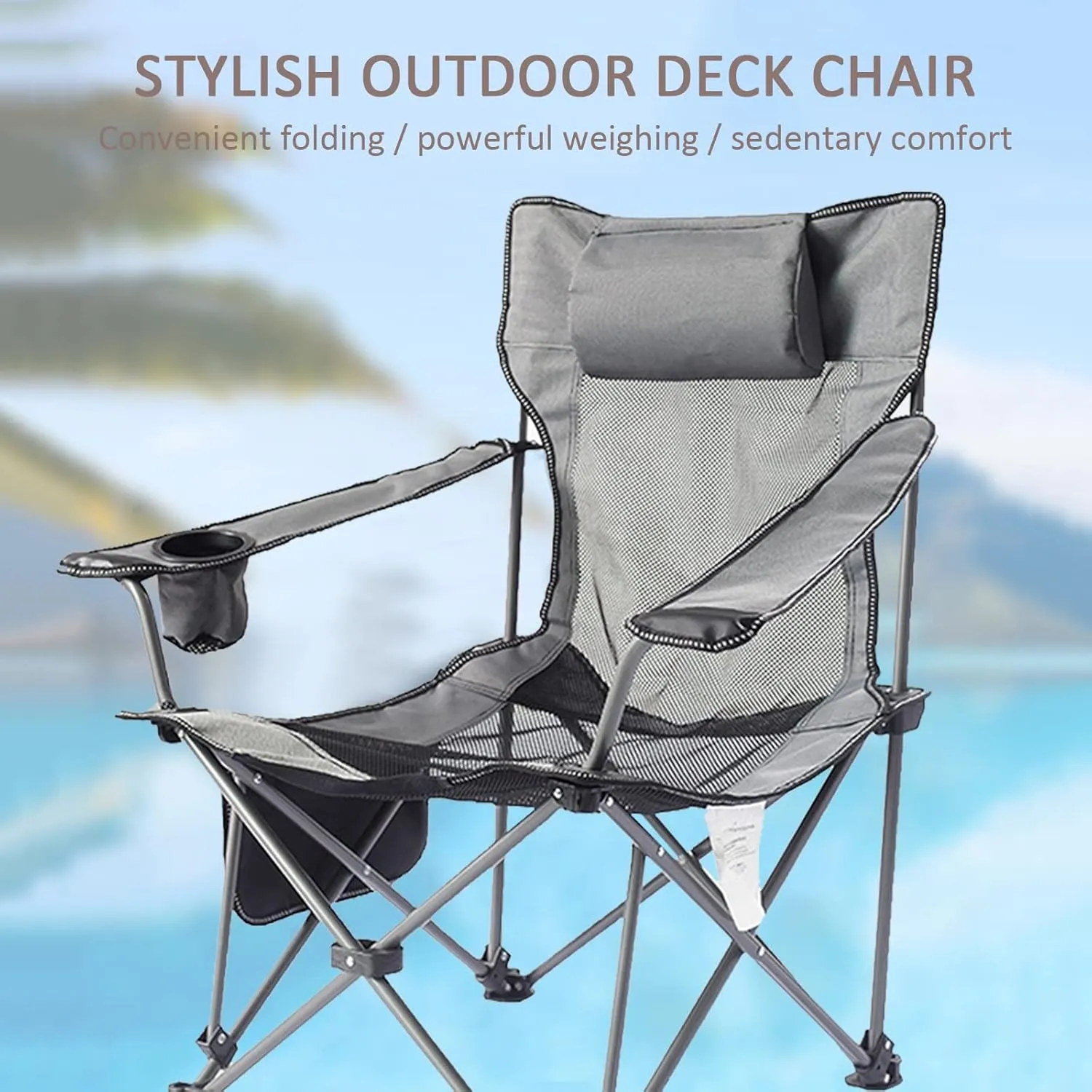 Camping Chair Recliner Portable, Beach Chairs Height Folding Lightweight, Comfortable Camping Chairs, for Camping, Hiking Fishing,B