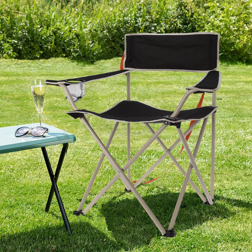 Camping Chair with Carry Bag and Cup Holder - Deluxe Foldable Design
