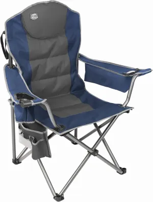 Camping Chairs for Adults,High Back Outdoor Folding Padded Heavy Duty Lawn Chairs w/Cup Holder,Cooler Bag,Wine Glass Holder,Perfect for Adults Beach Trips,Blue