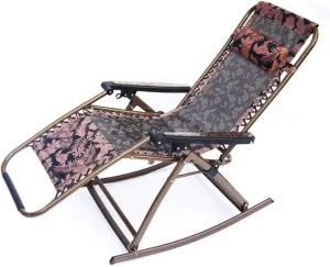 Camping Chairs Garden Loungers Folding Recliner, Adjustable Deck Chair for Office, Lunch Break, Outdoor, and Summer Relaxation (with Detachable Pillow)