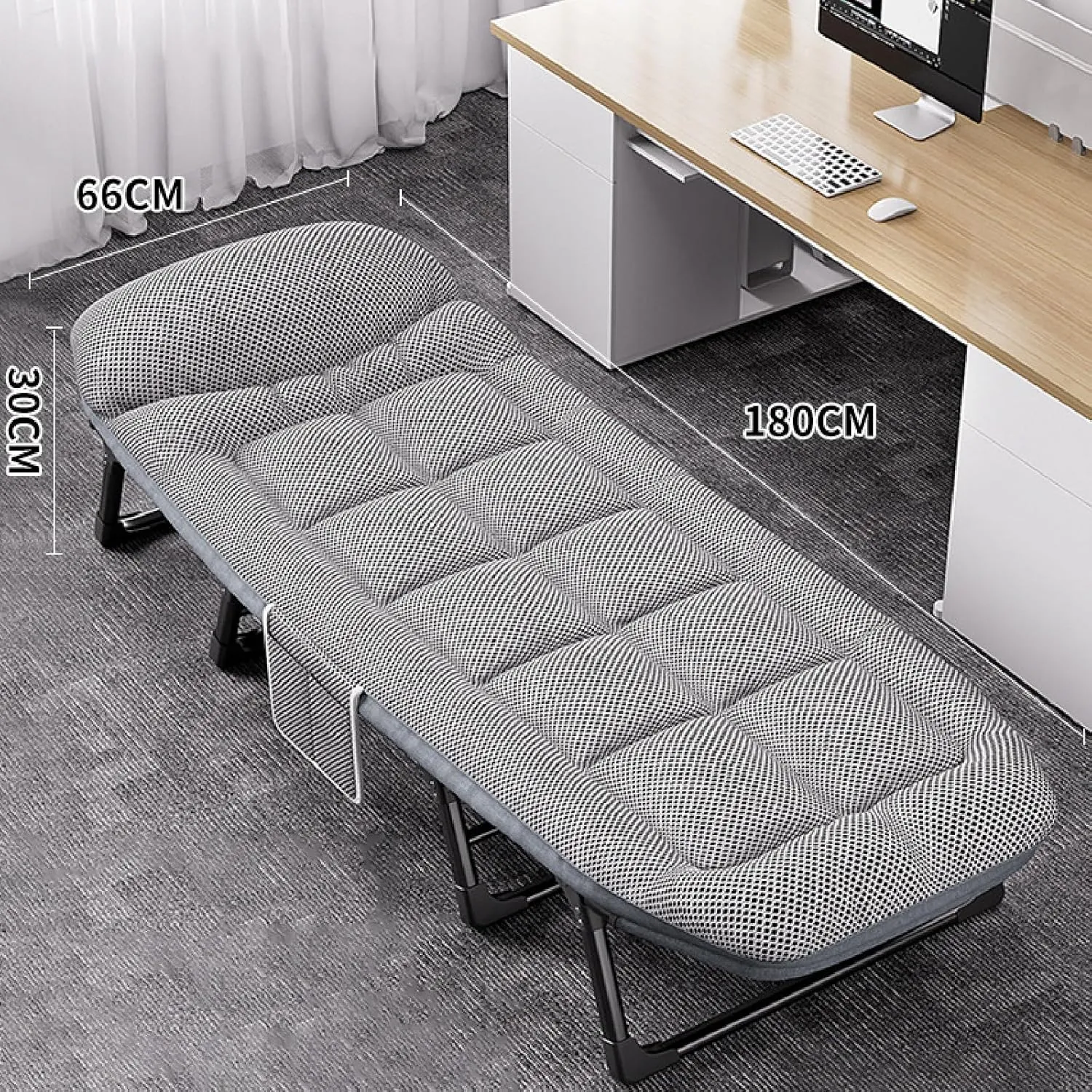 Camping Cots for Adults 8-Leg Support, 4D Breathable Mesh, High-Resilience Cotton Padding, Multi-Position Adjustable, Portable Folding Bed for Office Nap, Outdoor and Indoor U