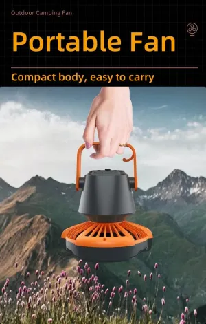 Camping Fan with LED Lantern, 4000mAh Rechargeable Battery Operated Portable Tent Fan, Quiet and Strong Wind, Hang Hook, Perfect Outdoor USB Fan for Picnic, Barbecue, Fishing, Travel