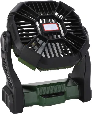 Camping Fan with LED Lantern, 8000mAh Rechargeable Outdoor Tent Fan, 4 Speeds, USB Fan, Outdoor Emergency Power Bank, for Camping Fishing Outage Hurricane (green)