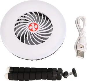 Camping Fan with Led Lantern, Rechargeable Battery Operated Fan, Solar Fan Lamp with 1200mah Battery Portable Solar Charge Tent Light for Hiking Outage