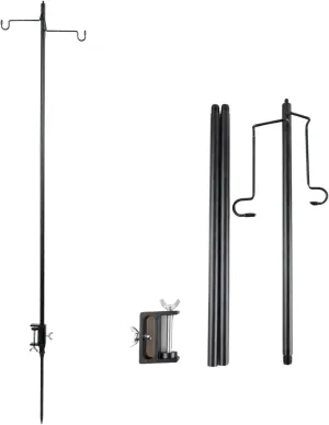 Camping Light Pole, Foldable Aluminum Camping Lantern Hanger, Lightweight & Portable, for Picnics, Hiking, Fishing, Backpacking, and Garden BBQs