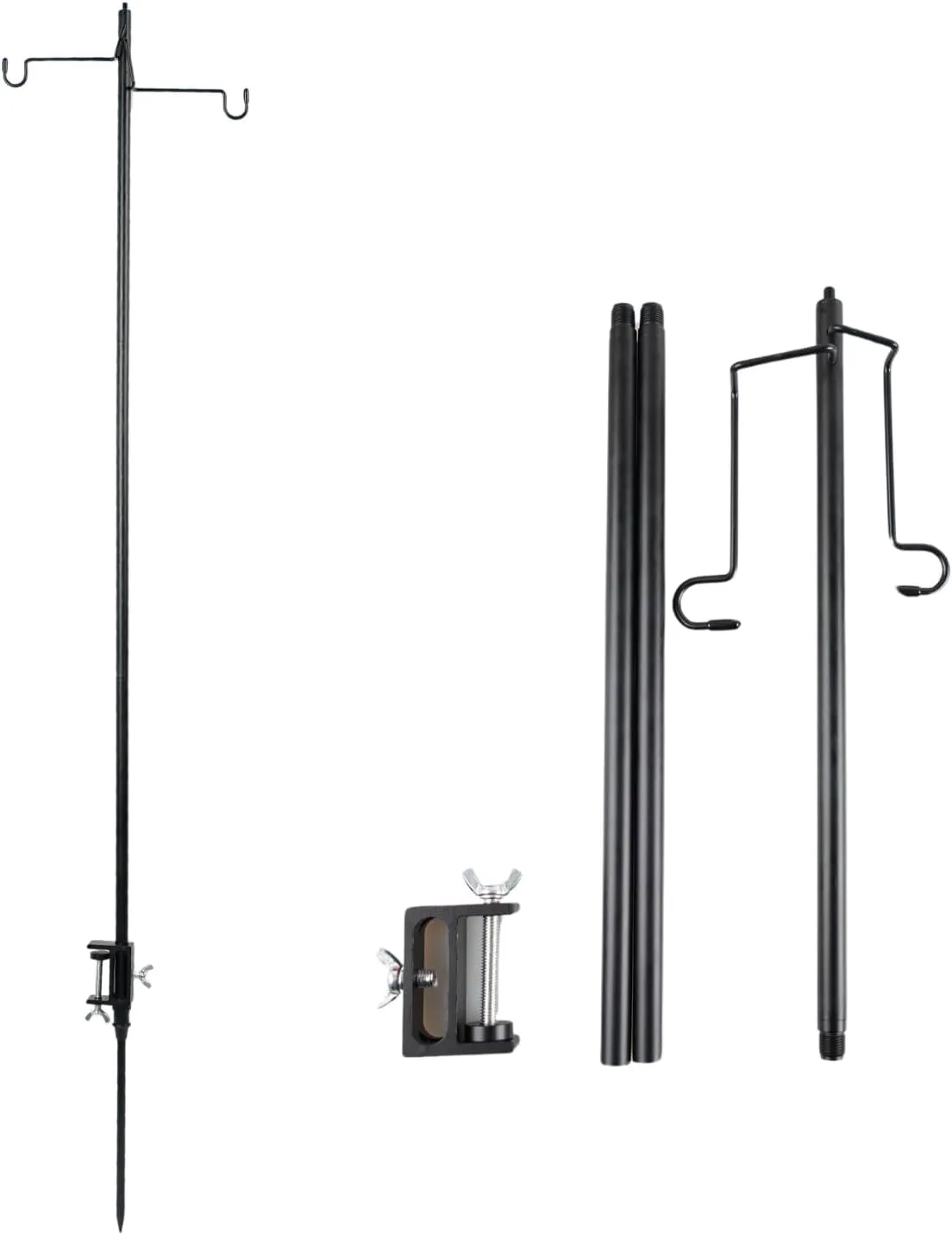 Camping Light Pole, Foldable Aluminum Camping Lantern Hanger, Lightweight & Portable, for Picnics, Hiking, Fishing, Backpacking, and Garden BBQs