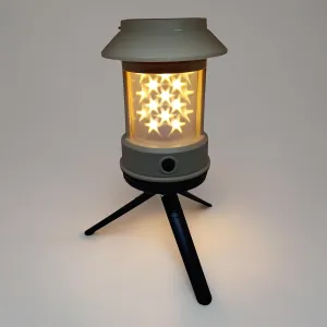 Camping Light with Stand - Rechargeable Kids Camping Lantern, LED Decorative Lights, Solar and USB-C Charging, 3 Lighting Modes, 1200mAh Battery, for Home Decor, Outdoor Camping, and Festival Parties