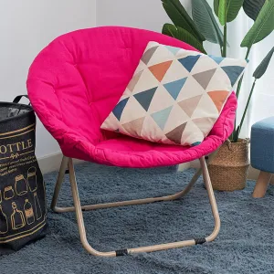 Camping Moon Chair Removable Cushions Portable Folding Camping Chair for Adults with Wide Padded Oxford Seat for Outdoor Camp Travel Fishing Beach-Rose red