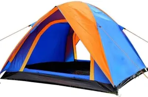 Camping Outdoor Tent Double Layer Camping Tent All Weather Rainproof Double Door 200x180x140cm 3-4 Person Family Camping Tents Interesting
