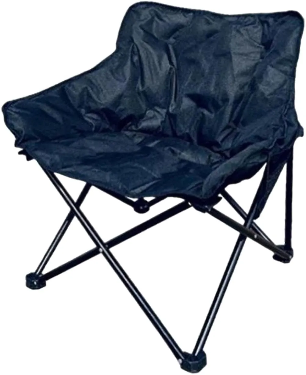 Camping Padded Chair Moon Chair Accessories Back Support Stool Lazy Sofa Folded Seat Padded Cushion for Garden Picnic Adults, Black