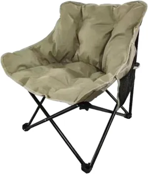 Camping Padded Chair Padded Cushion Lazy Sofa Portable Fishing Lounge Chair Foldable Seat for Patio Outdoor Sports Adults Foldable Outdoor seat for Camping Ergonomic Camp seat Canvas Camping