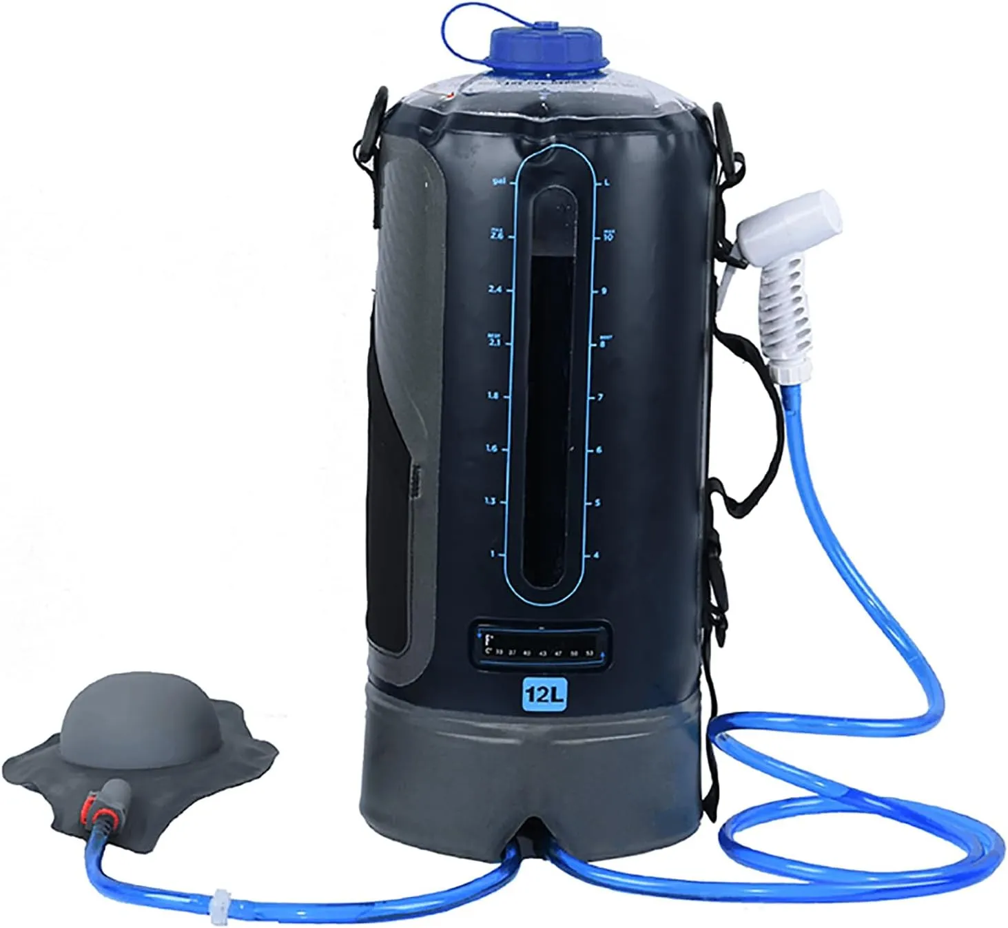 Camping Shower Solar Shower Bag Portable Shower for Camping, 3.17 Gallons/12 Liters Large Capacity, You Can Take a Shower by Stepping on the Balloon to Pressurize It, A Must for Camping in the Wild