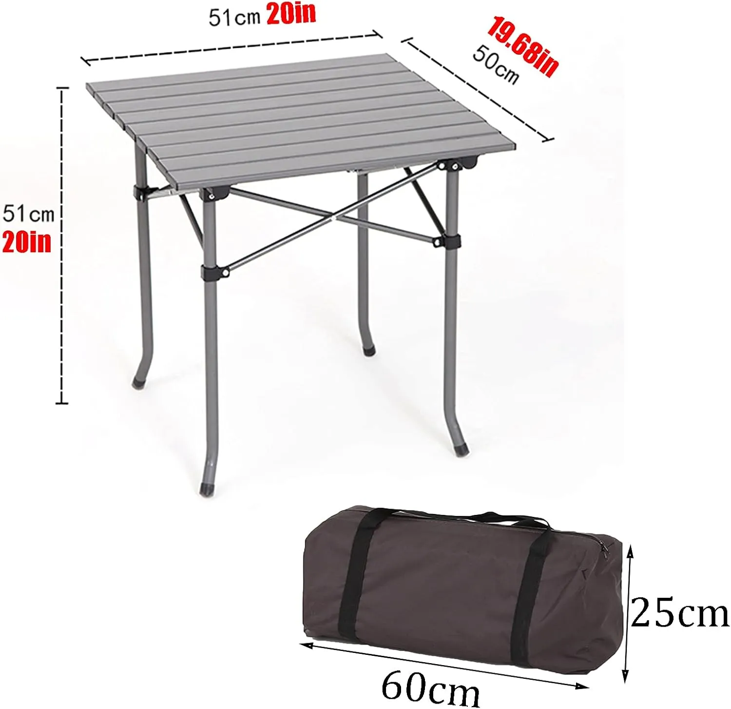 Camping Table Chairs Outdoor Folding Table and Chair Set, Aluminum Alloy Roll Table Top, Suitable for Balcony Garden Fishing Camping Picnic Table (Color : Package 1)