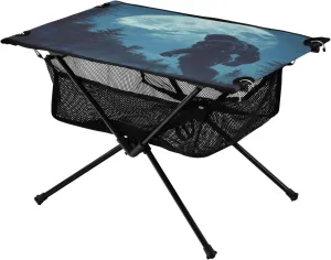 Camping Table Lightweight Portable Folding Table with Mesh Storage Net Bigfoot Black Forest Ideal for Camping Hiking Beach Picnic Travel Backyard