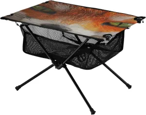 Camping Table Lightweight Portable Folding Table with Mesh Storage Net Fox Face Ideal for Camping Hiking Beach Picnic Travel Backyard
