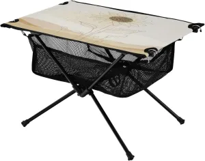 Camping Table Lightweight Portable Folding Table with Mesh Storage Net Pencil Sunflower Light Color Ideal for Camping Hiking Beach Picnic Travel Backyard
