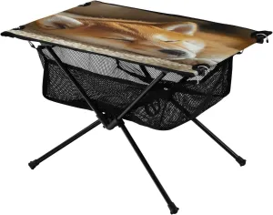 Camping Table Lightweight Portable Folding Table with Mesh Storage Net Shiba Inu Dog Ideal for Camping Hiking Beach Picnic Travel Backyard