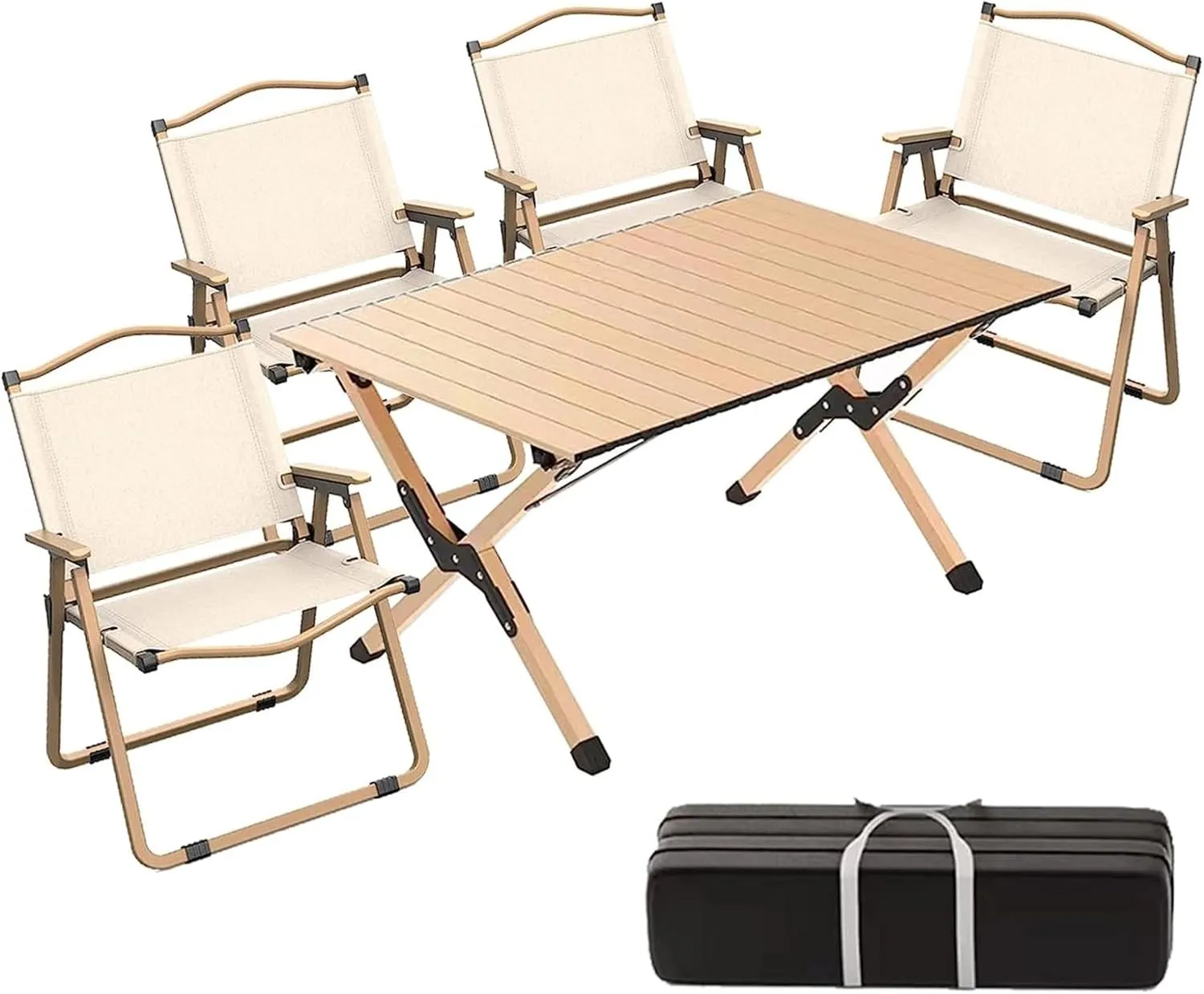 Camping Tables Carbon Steel Table Set with Chairs Outdoor Indoor Use for BBQ Table Picnic Table,Roll up Foldable Portable Camp Table