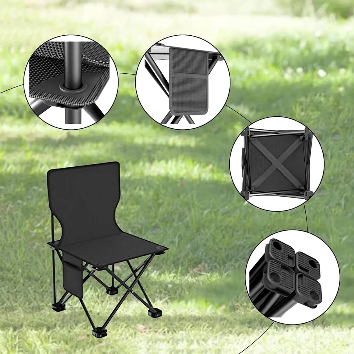 Camping Tables for Outdoor Camp BBQ Fishing with Aluminum Roll up Table Top,Portable Lightweight Table and Chairs Set