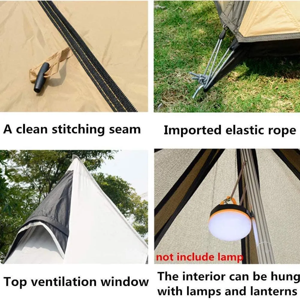 Camping Teepee Tent Yurt Tent with Screen 4 Season Double Layers Waterproof Anti-UV Windproof Tents for Outdoor Camping Hiking Hunting 3-4 Person