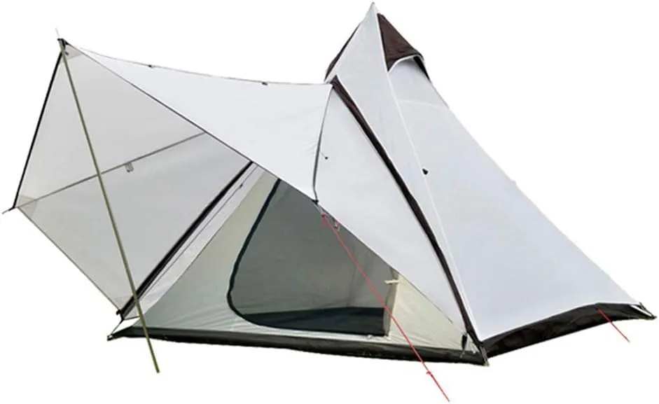 Camping Teepee Tent Yurt Tent with Screen 4 Season Double Layers Waterproof Anti-UV Windproof Tents for Outdoor Camping Hiking Hunting 3-4 Person