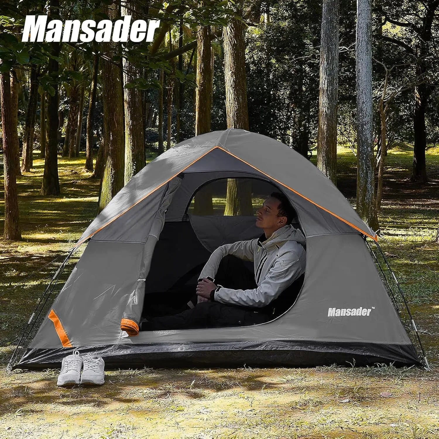 Camping Tent, Waterproof 2/3/4 Person Tents for Camping, Lightweight Easy Set Up Outdoor Hiking Tent Backpacking Tent with Carry Bag, Backpack Tent Suit for Family Beach Hiking Travel