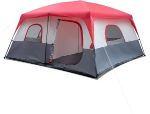 Camping Tent with 4 Conveniently Placed Storage Pockets, 3 Partitions, for Camping & Hiking, Mountaineering(169.2"x 169.2"x 82.6").