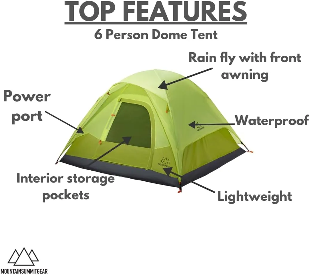 Campside Dome Tent, 3/4/6-Person Camping Tent, Camping Gear for The Outdoors, Backpacking Tents for Camping (by Caddis Sports Inc.)