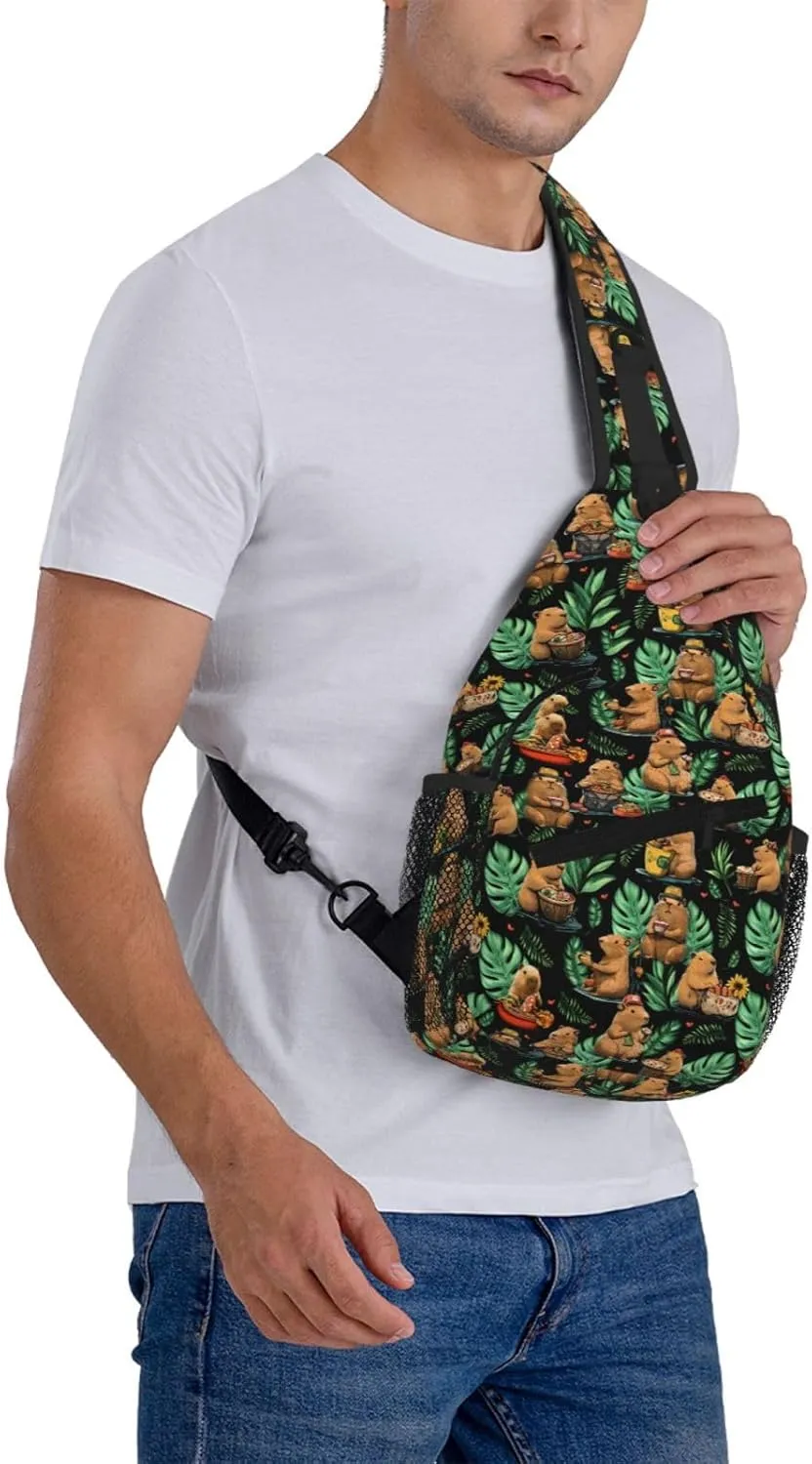 Capybara Sling Bag Crossbody Backpack Shoulder Daypack Multipurpose Cross Body Chest Bag for Men Women Travel Hiking Sports Gym