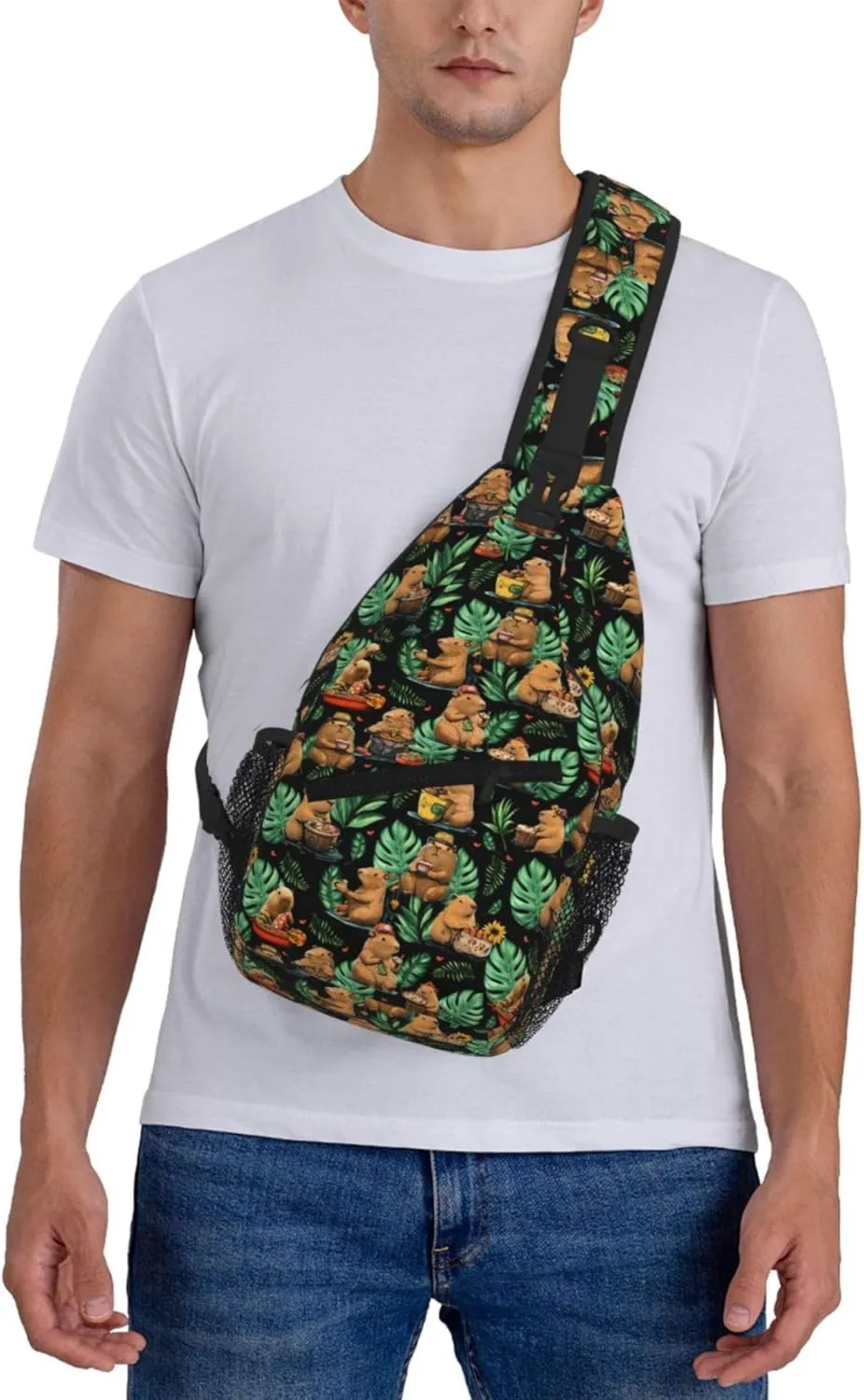 Capybara Sling Bag Crossbody Backpack Shoulder Daypack Multipurpose Cross Body Chest Bag for Men Women Travel Hiking Sports Gym
