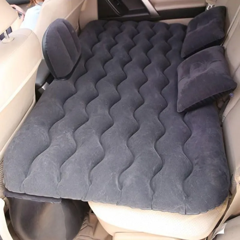 Car Air Mattress for M35/M45 2003–2010, Inflatable Back Seat Sleeping Pad with Pump & 2 Pillows, Folding Portable Camping Bed for Travel& Road Trips,Black