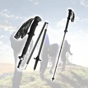 Carbon Fiber Hiking Poles Collapsible Trekking Poles for Camping, Floading Walking Pole for Hiking, Ultralight Walking Stick/Climbing Poles (Size : Women)