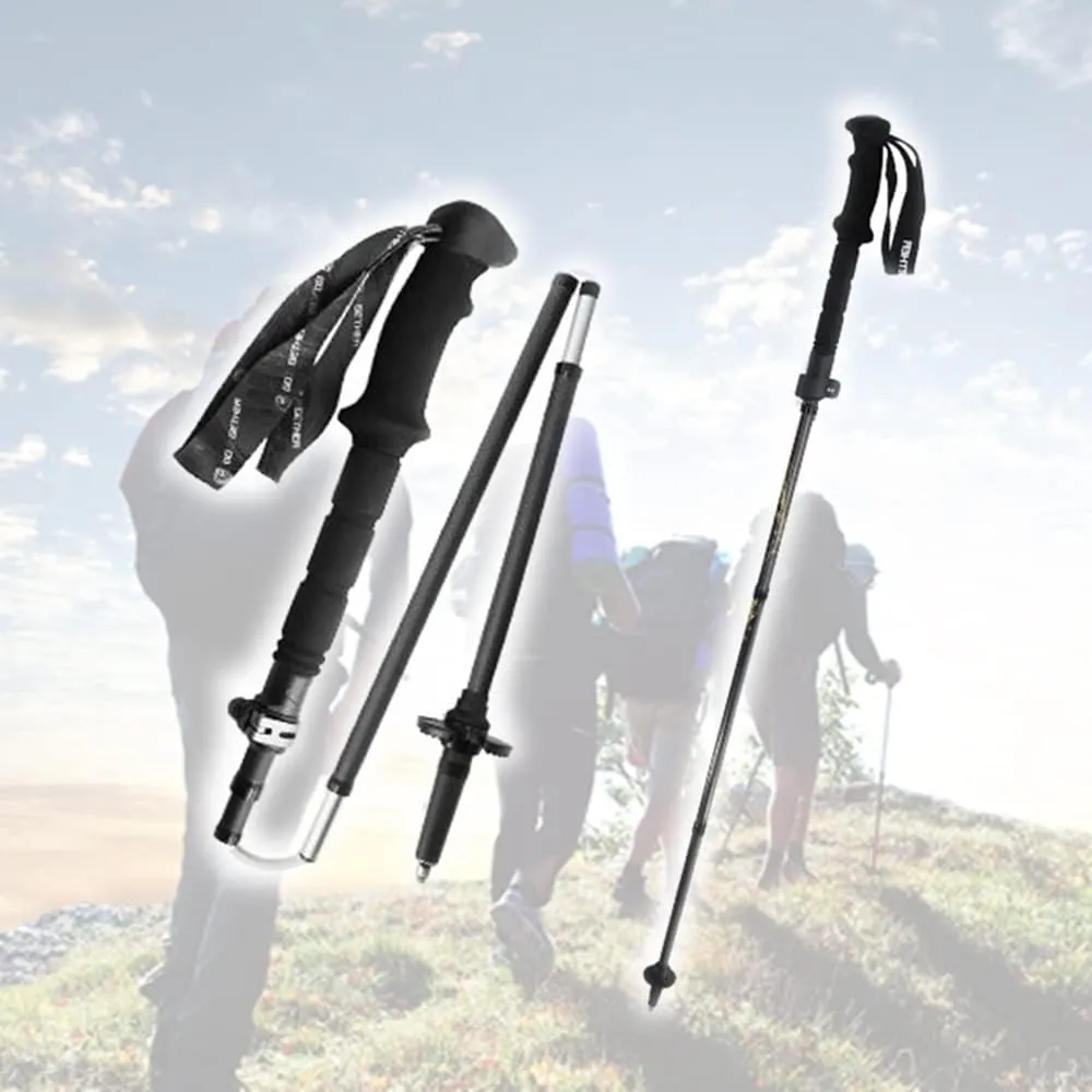 Carbon Fiber Hiking Poles Collapsible Trekking Poles for Camping, Floading Walking Pole for Hiking, Ultralight Walking Stick/Climbing Poles (Size : Women)