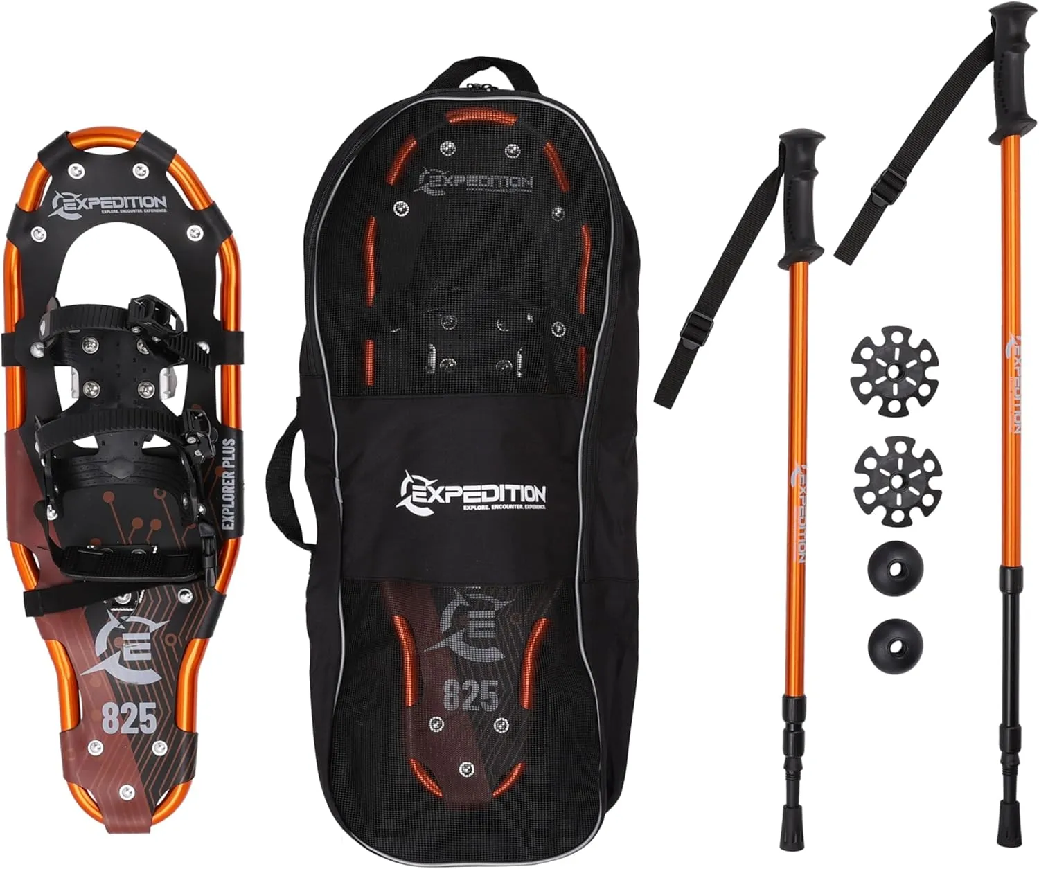 Cascade Mountain Tech Lightweight Aluminum Frame Snowshoe Set