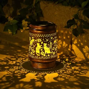 Cat Lover Gifts for Mom Women Gift Cat Solar Lantern Outdoor Birthaday Gifts for Mom Metal Decorative Lanterns for Yard Patio Lawn Solar Garden Decor