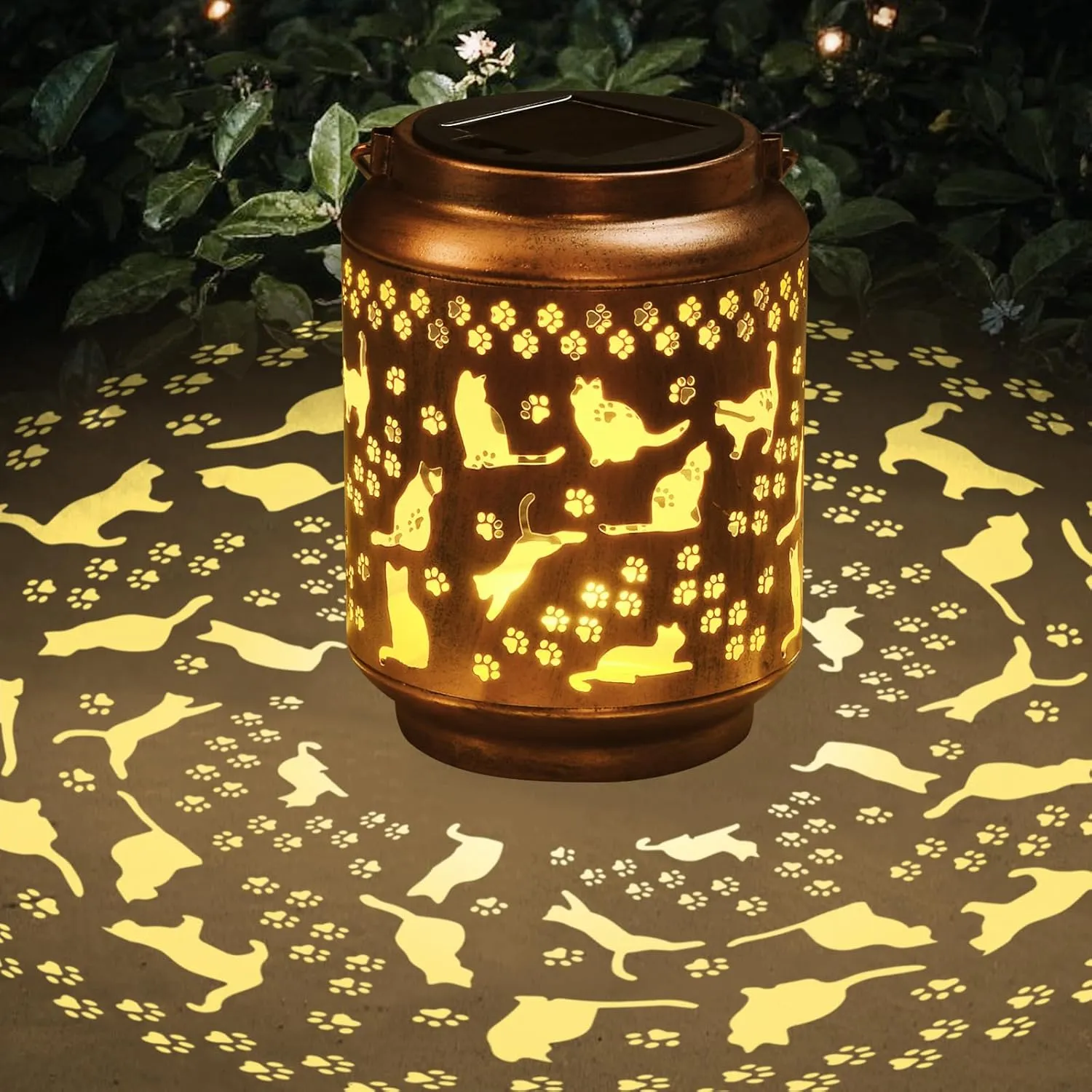 Cat Lover Gifts for Women,Mom,Grandma,Sister,Cat Solar Light , Gift Solar Lanterns for Mother Day Christmas Outdoor Waterproof Lights Led Mason Jar Hanging Lamps Decor for Garden Yard Patio