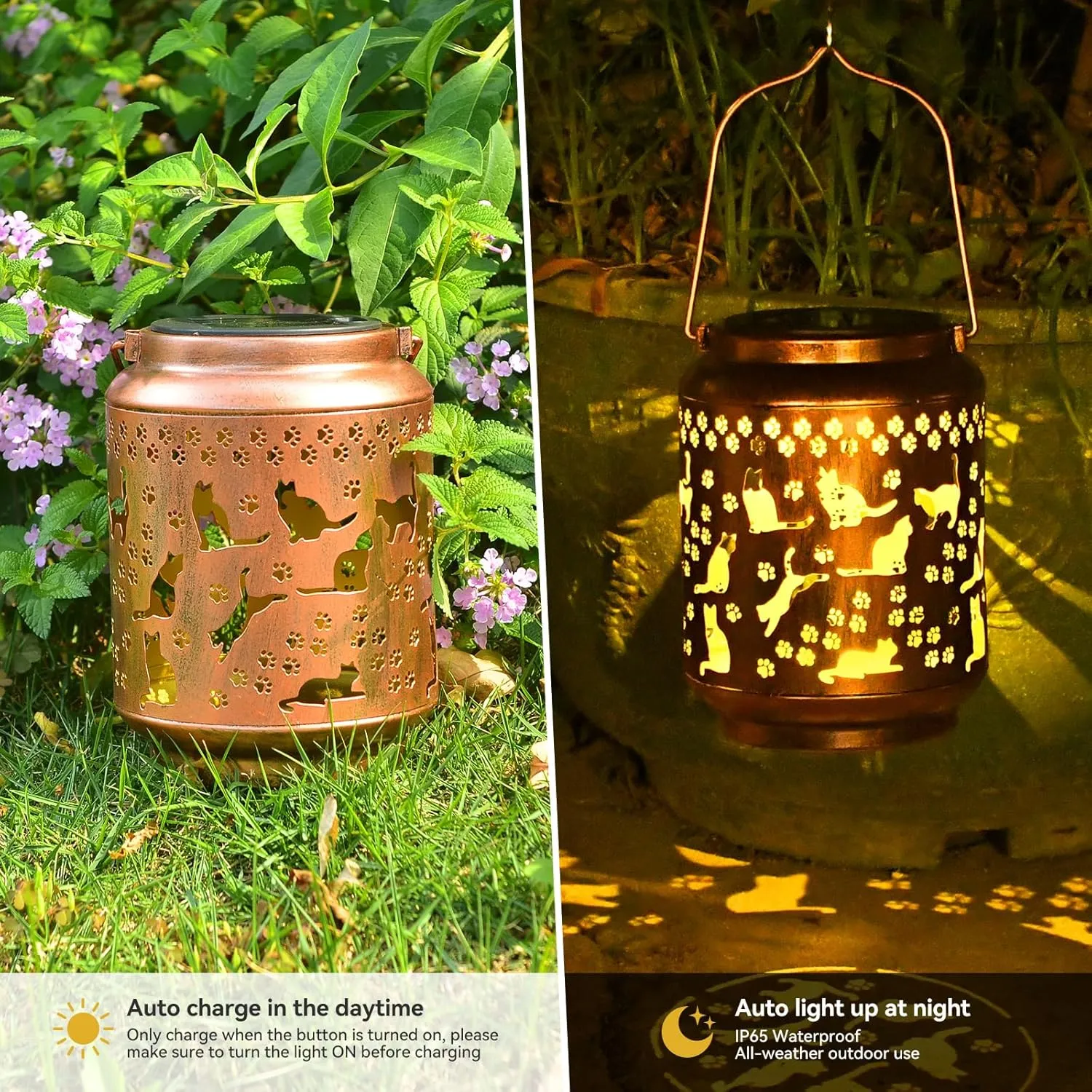 Cat Lover Gifts for Women,Mom,Grandma,Sister,Cat Solar Light , Gift Solar Lanterns for Mother Day Christmas Outdoor Waterproof Lights Led Mason Jar Hanging Lamps Decor for Garden Yard Patio