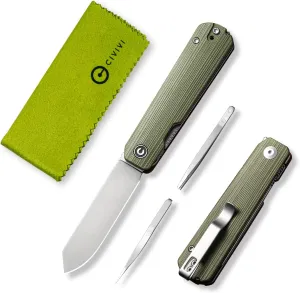 CIVIVI Sendy 3 in 1 Multitool Pocket Knife with Tweezers and Toothpick, Ben Petersen Designed Folding Knife for EDC Camping Daily Use, for Men Women C21004B-1