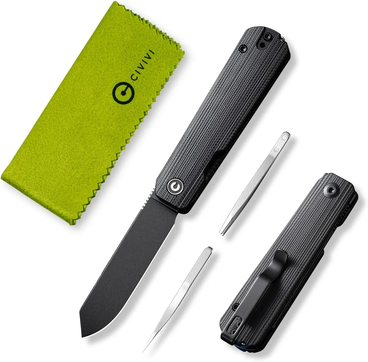CIVIVI Sendy 3 In 1 Multitool Pocket Knife With Tweezers and Toothpick, Ben Petersen designed Folding Knife for EDC Camping Daily Use, Perfect Gifts for Men Women C21004B-2