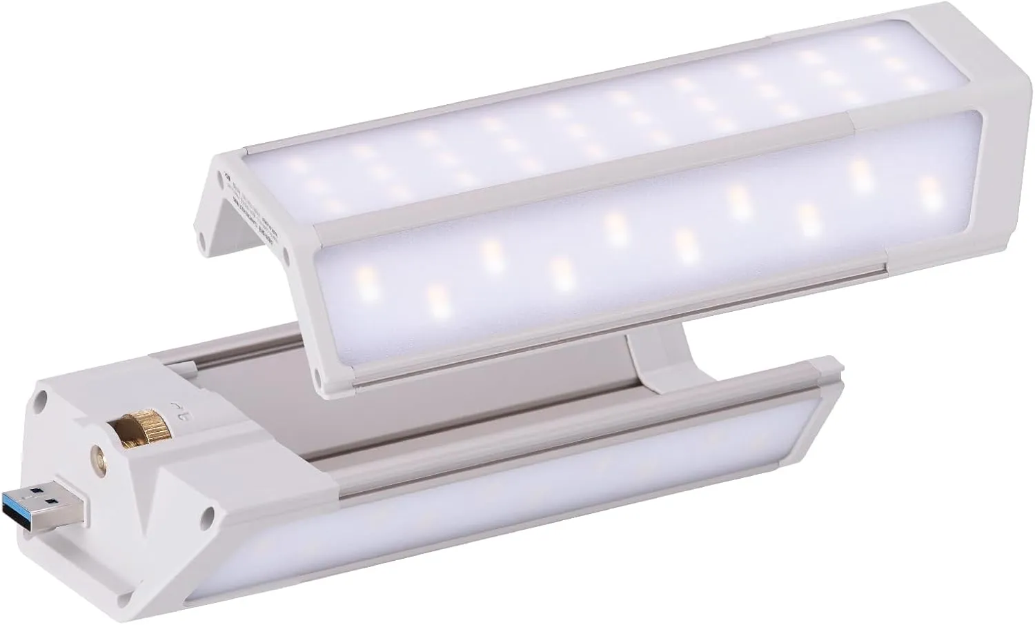 Claymore 3Face Pro Wing (Light Gray) - Rechargeable Surface Area Light Bar for Camping, Tents, Canopies, Outdoor Events, Street Vendors, Work Lighting, Long-Lasting Battery. Adjustable Light Modes.