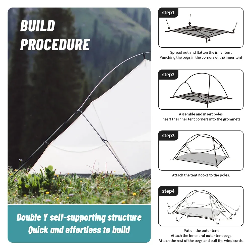 Cloud Up UL Camping Tent Ultralight 15D Quick Build