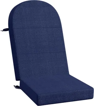 Codi Adirondack Chair Cushion – Thick Padded Outdoor Seat for Patio & Porch, Fade Resistant Waterproof Fabric with Ties, Navy Blue